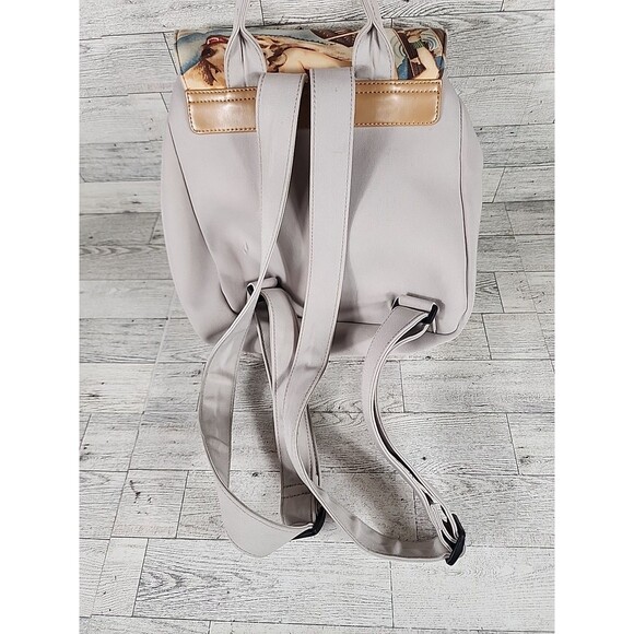 Vintage Pinup Girl Purse Y2K Jeweled Western Camping Fishing Glame Backpack 10" - Picture 12 of 12